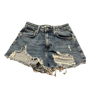 Forever 21 Women's Distressed Cut Off Denim Shorts Size 26 Y2K New Vintage